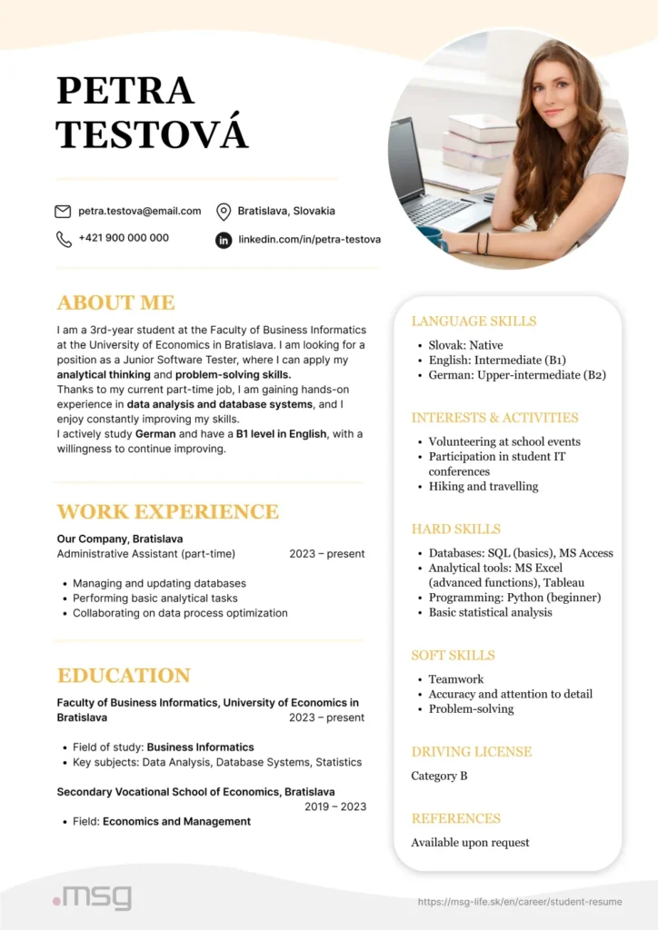zivotopis-studenta-Petra-Testova-ENG- – msg life Slovakia student resume CV example