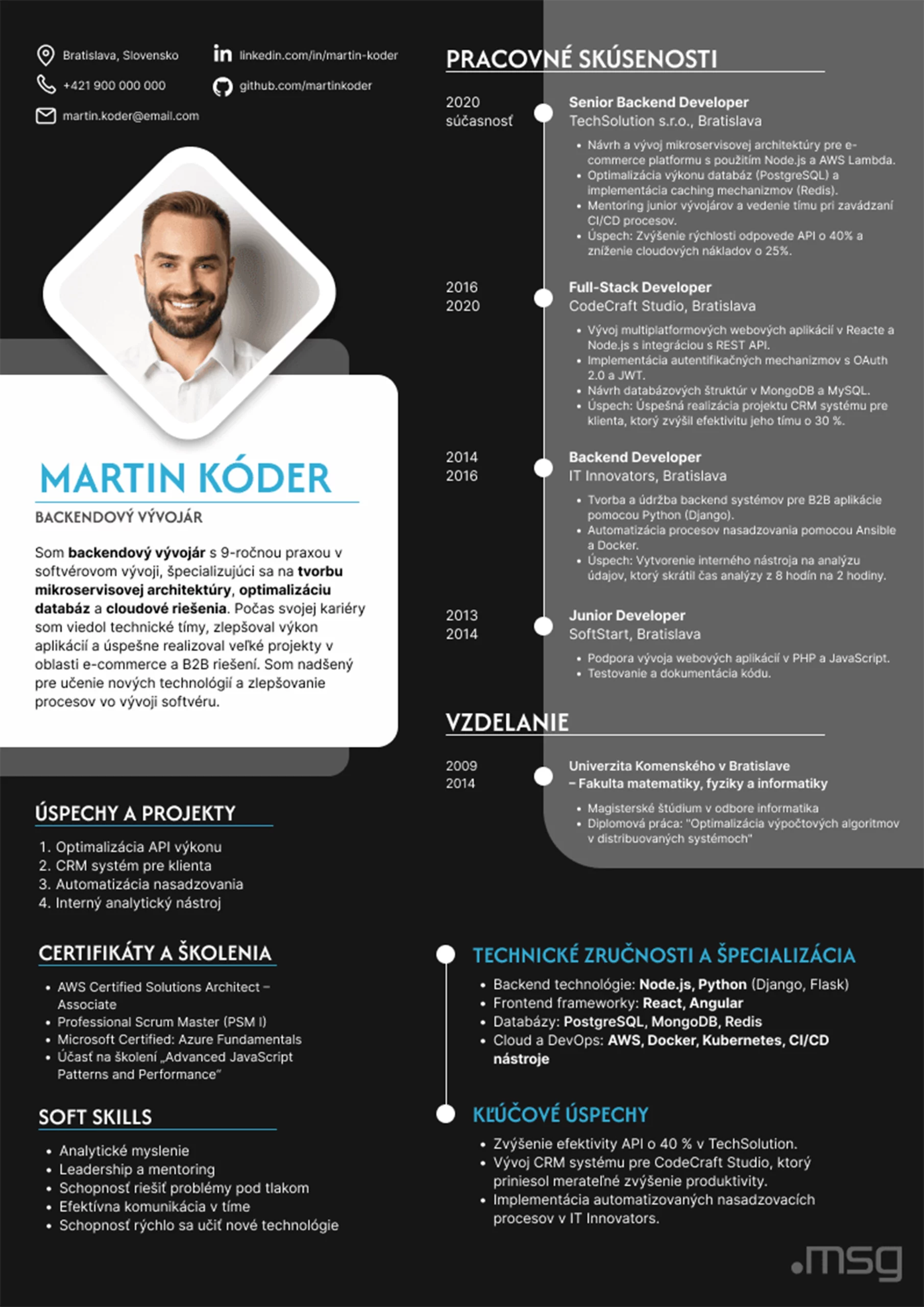 CV-Martin-Kóder_-profesijný-min – msg life Slovakia Example of a developer CV