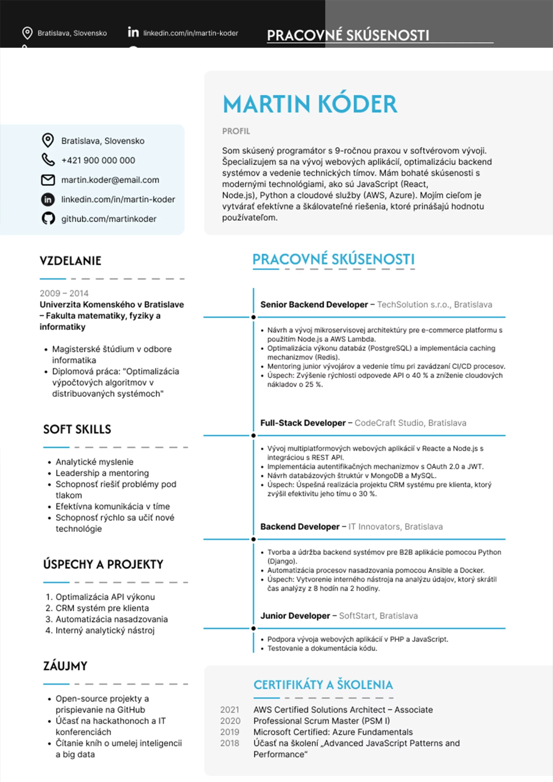 CV-Martin-Kóder_-štrukturovaný-min – msg life Slovakia Structured IT CV is the most popular