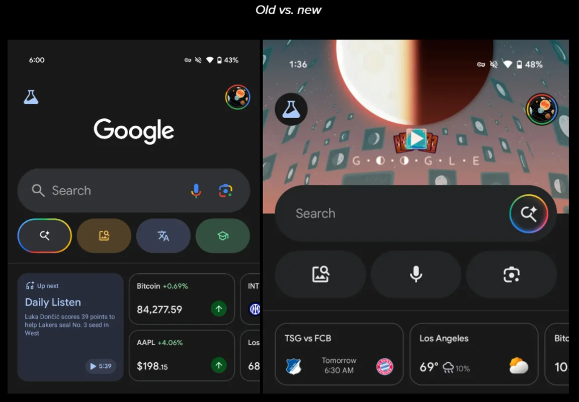 google a nový režim s umelou inteligenciou v menu android a ios